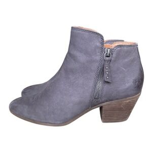FRYE Judith Double Zip Ankle Boots Dark Gray Leather Size 9